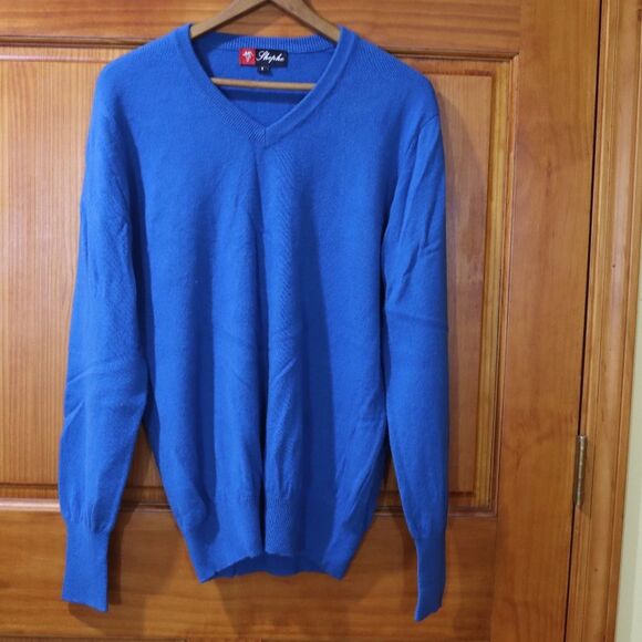 Shephe Vintage Blue 100% Cashmere Pullover Sweater small - Picture 2 of 11